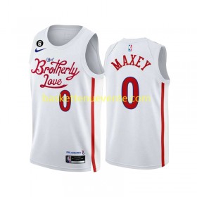 Maillot Basket Philadelphia 76ers Maxey 0 Nike 2022-2023 City Edition Blanc Swingman - Homme
